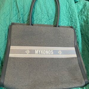 🎉STEVE MADDEN B-ISLAND EMBROIDERED MYKONOS DENIM TOTE